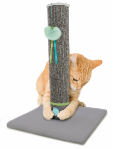 SmartyKat Playful Post Carpet Cat Scratching Post with Track Toy Base Perspective: left