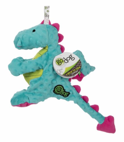 goDog Dragons Squeaky Plush Dog Toy Chew Guard Technology