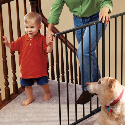 KidCo G2001 Safeway Top of Stairs Quick Release Baby Gate, 42.5 x 30.5 In, Black Perspective: left