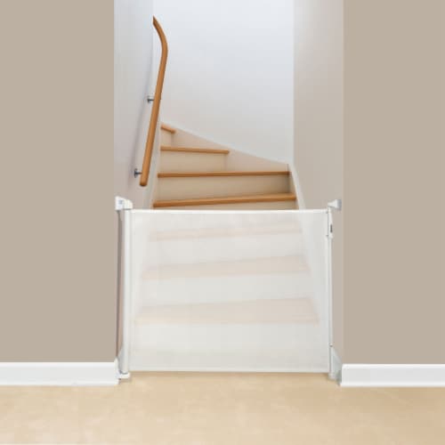 KidCo Retractable Safeway Mesh Quick Release Baby Toddler Safety Gate, White Perspective: left