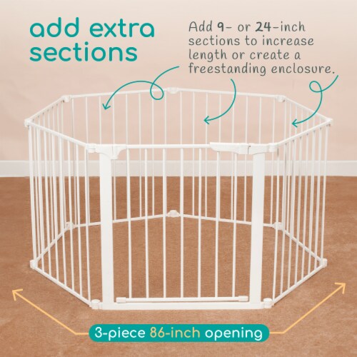 KidCo Custom Fit Auto Closing ConfigureGate Baby Gate with 30 Inch Door, White Perspective: left