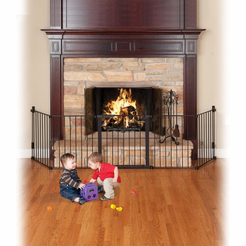 KidCo Custom Fit Auto Closing HearthGate Baby or Fireplace Gate Enclosure, Black Perspective: left