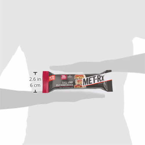 Met-RX USA 380339 Big 100 Bar Jelly Donut, 9 Per Box Perspective: left