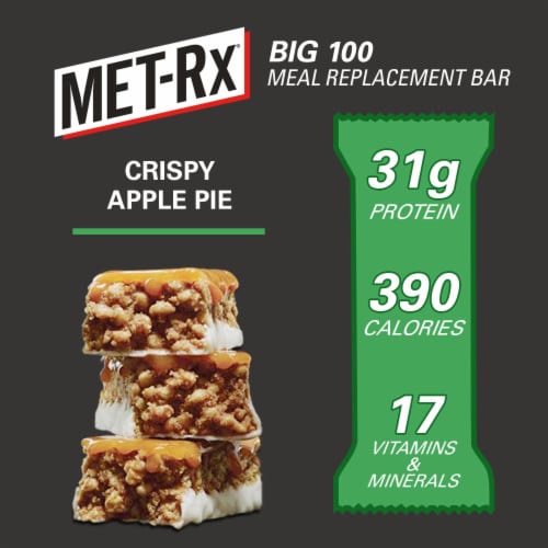 MET-Rx® Big 100 Crispy Apple Pie Protein Bars Perspective: left