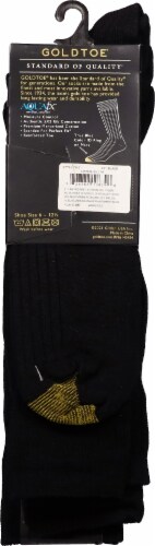 GOLDTOE® Men's Classic Canterbury Crew Socks - 3 Pack - Black Perspective: left