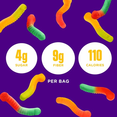 Smart Sweets Gummy Worms Candy with Low Sugar (4g), Low Calorie, (Pack of 12) Perspective: left