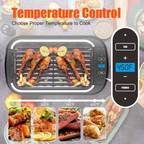 Litifo Smokeless Grill, Portable Electric Grill with Non-Stick Coating, Removable Dishwasher Perspective: left
