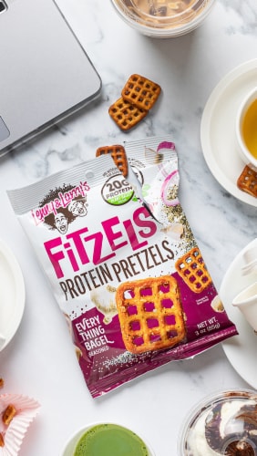 Lenny & Larry's® Fitzel's™ Protein Pretzels Everyting Bagel Perspective: left