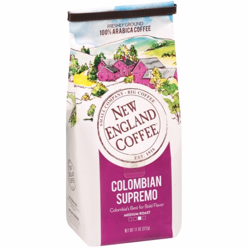 New England Coffee® Colombian Supremo Medium Roast Ground Coffee Perspective: left