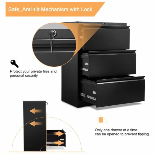 Aobabo 4 Drawer File Cabinet With Lock,Metal Filing Cabinet Office Home For Legal Letter Size Assembly Required White