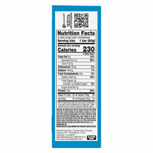 ONE HERSHEY'S Cookies 'n' Creme Flavored Protein Bars Perspective: left