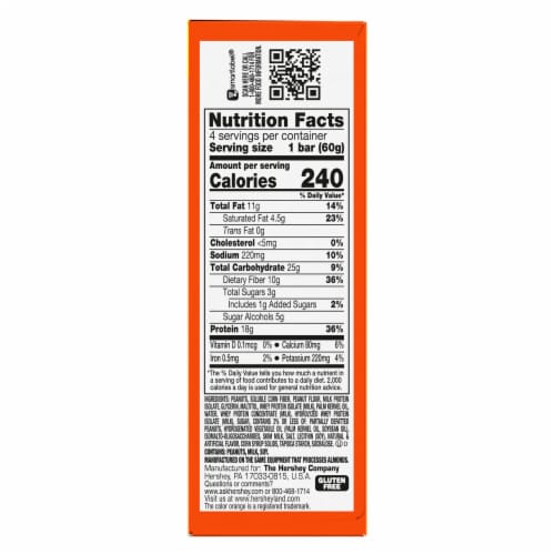 ONE REESE'S Peanut Butter Lovers Flavored Protein Bars Perspective: left