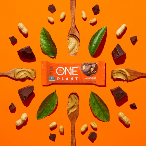 ONE BAR Plant Chocolate Peanut Butter Protein Bar Perspective: left