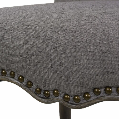 Odette 26.5  Upholstered Counter Height Bar Stool Dark Heathered Grey Linen Perspective: left