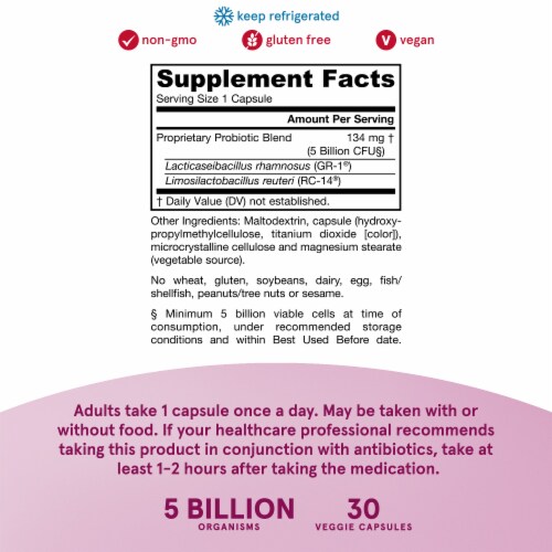 Jarrow Formulas® Fem-Dophilus® Probiotic Supplement for Urinary Tract & Vaginal Health Capsules Perspective: left