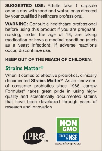 Jarrow Formulas® Probiotic Yeast Support™ Veggie Caps Perspective: left