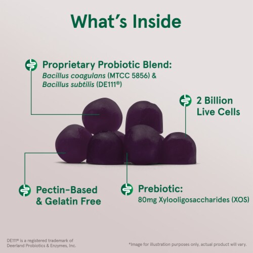 Jarrow Formulas® Probiotic+ Prebiotic Blackberry Flavored Gummies Perspective: left