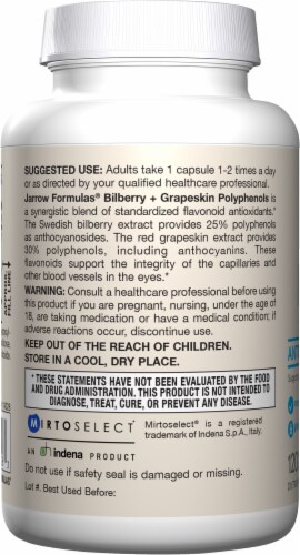 Jarrow Formulas® Bilberry + Grapeskin Polyphenols Eye Health Veggie Capsules 280mg Perspective: left