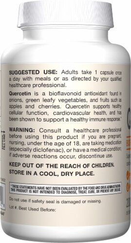 Jarrow Formulas® Quercetin Bioflavonoid Immune Support Veggie Capsules 500mg Perspective: left