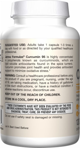Jarrow Formulas Curcumin 95 500 mg Dietary Supplement Perspective: left