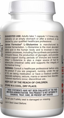 Jarrow Formulas L-Glutamine 750 mg Capsules Perspective: left