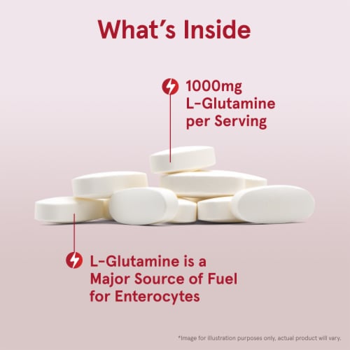 Jarrow Formulas® LGlutamine for Muscle Tissue Tablets Perspective: left