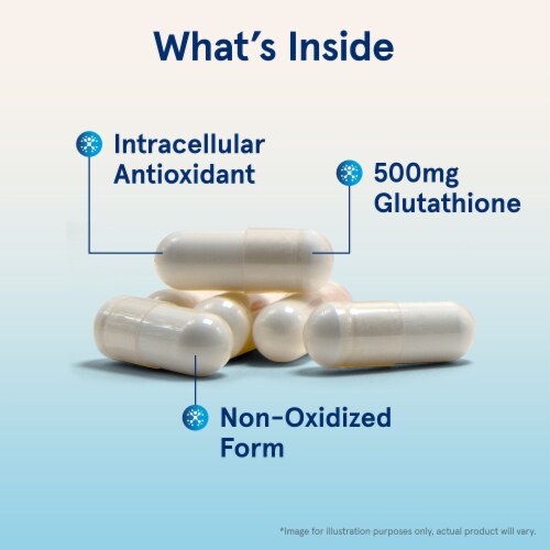 Jarrow Formulas® Glutathione Reduced Intracellular Antioxidant Capsules 500 mg Perspective: left
