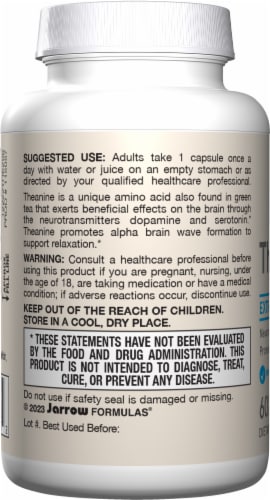 Jarrow Theanine 200 mg Capsules Perspective: left