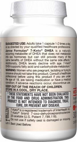 Jarrow Formulas® 7-Keto® DHEA Metabolism Supplement Capsules 100mg Veggie Capsules Perspective: left