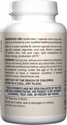 Jarrow Formulas® Biotin Veggie Capsules 5000mcg Perspective: left