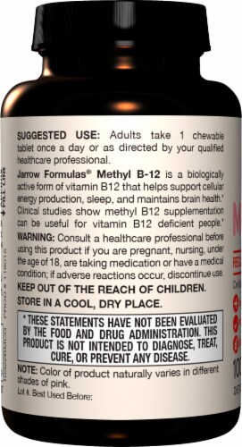 Jarrow Formulas® Methyl B-12 Cherry Dietary Supplement Lozenges 500mcg Perspective: left