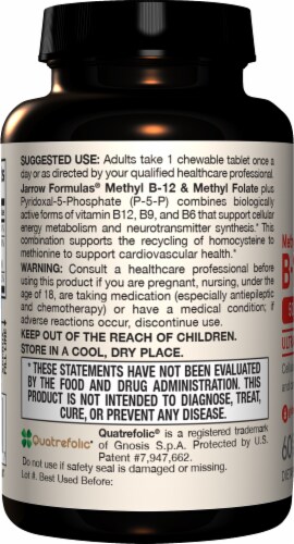 Jarrow Formulas Methyl B-12 & Methyl Folate Cherry Lozenges Perspective: left
