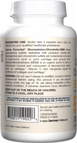 Jarrow Formulas® Glucosamine + Chondroitin + MSM Joint Health Dietary Supplement Capsules Perspective: left