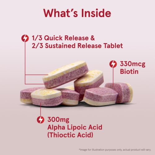 Jarrow Formulas® Alpha Lipoic Sustain® with Biotin Tablets 300 mg Perspective: left