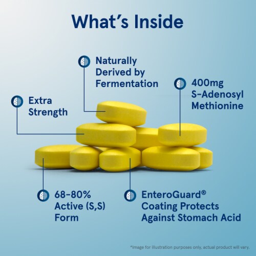 Jarrow Formulas® Extra Strength Naturally Derived SAMe Tablets 400 mg Perspective: left