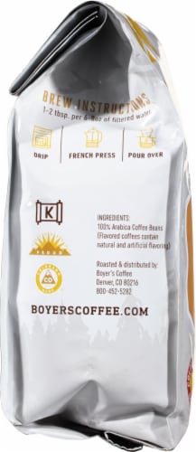 Boyer's Coffee Hazelnut Light Roast Ground Coffee Perspective: left