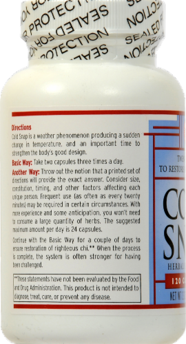 Ohco Cold Snap Herbal Supplement Capsules 120 Count Perspective: left