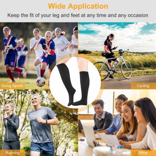 Unisex Compression Socks 15-20 mmHg Graduated Support Sports Fitness Socks Perspective: left