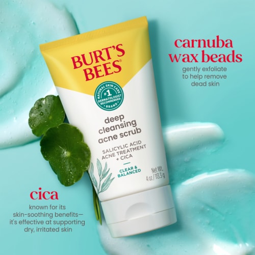 Burt's Bees Natural Acne Solutions Deep Cleansing Scrub Perspective: left