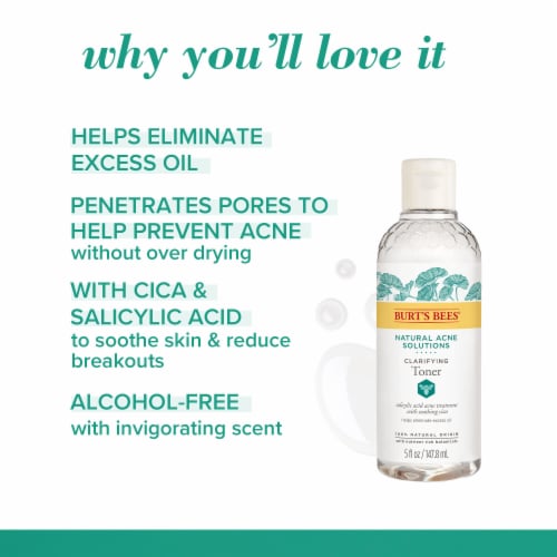Burt's Bees Natural Acne Solutions Clarifying Toner Perspective: left