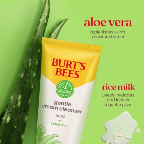Burt's Bees Natural Origin Sensitive Solutions with Aloe Gentle Cream Cleanser Perspective: left