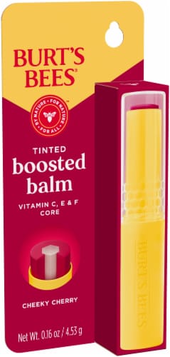 Burt's Bees® Tinted Boosted Lip Balm - Cheeky Cherry Perspective: left