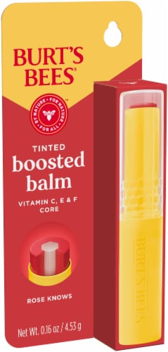 Burt's Bees® Tinted Boosted Lip Balm - Rose Knows Perspective: left