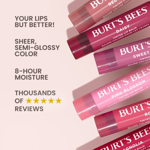Burts Bees Tinted Lip Balm Red Dahlia Perspective: left
