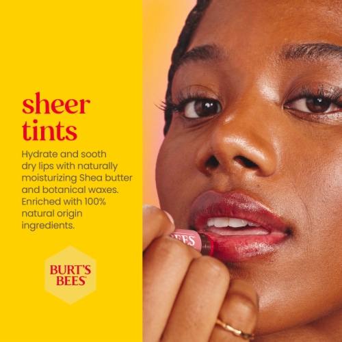 Burt's Bees Rose Tinted Lip Balm Perspective: left