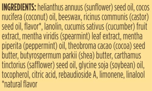 Burt's Bees Natural Origin Moisturizing Cucumber Mint Lip Balm Perspective: left