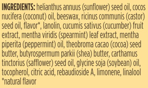 Burt's Bees Cucumber Mint Lip Balm Perspective: left