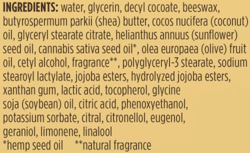 Burts Bees Hemp Body Lotion with Hemp Seed Oil Perspective: left