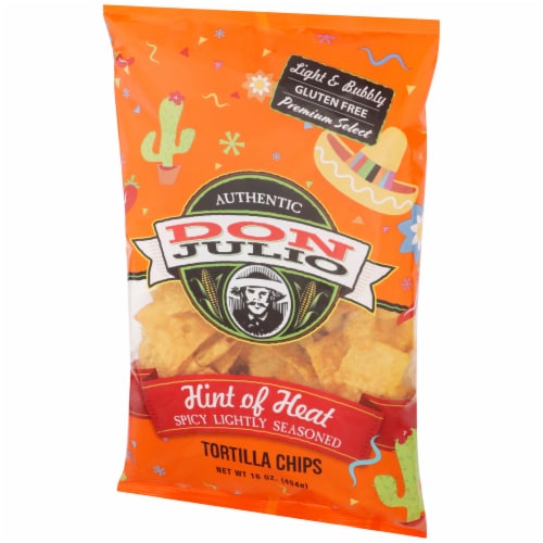Don Julio Hint of Heat Spicy Lightly Seasoned Tortilla Chips Perspective: left