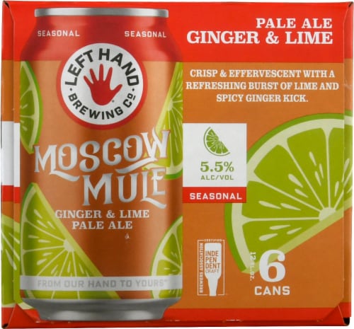 Left Hand Brewing Co. Found Moscow Mule Ginger & Lime Pale Ale Perspective: left